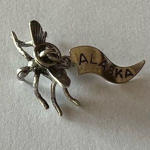 Vintage, 1970s sterling silver Alaska mosquito charm